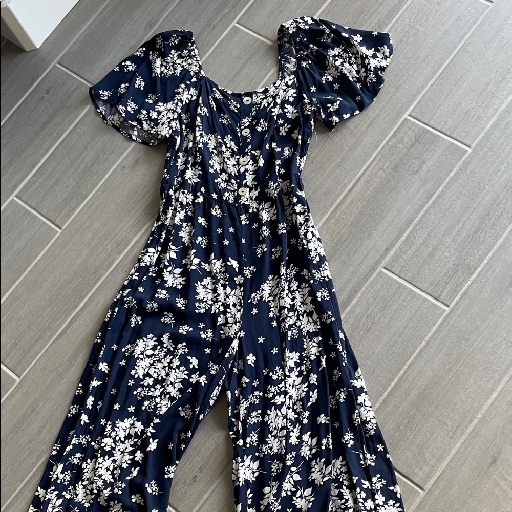 Floral Navy Jumpsuit